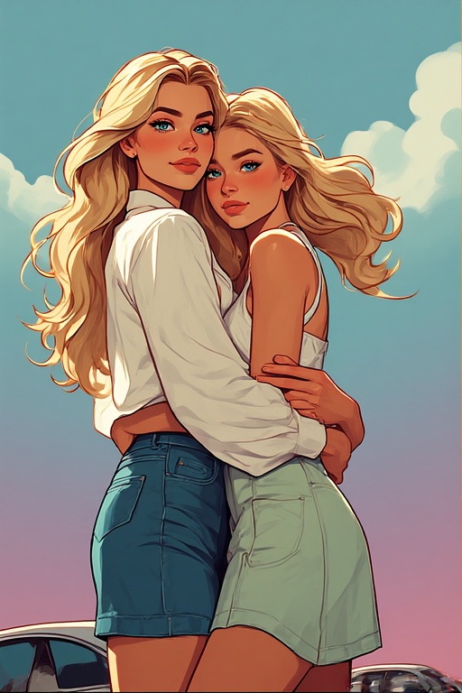 Robin hugging her sister Nancy